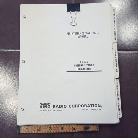 King KA 126 Radar RT Service Manual, part of KWX 56.