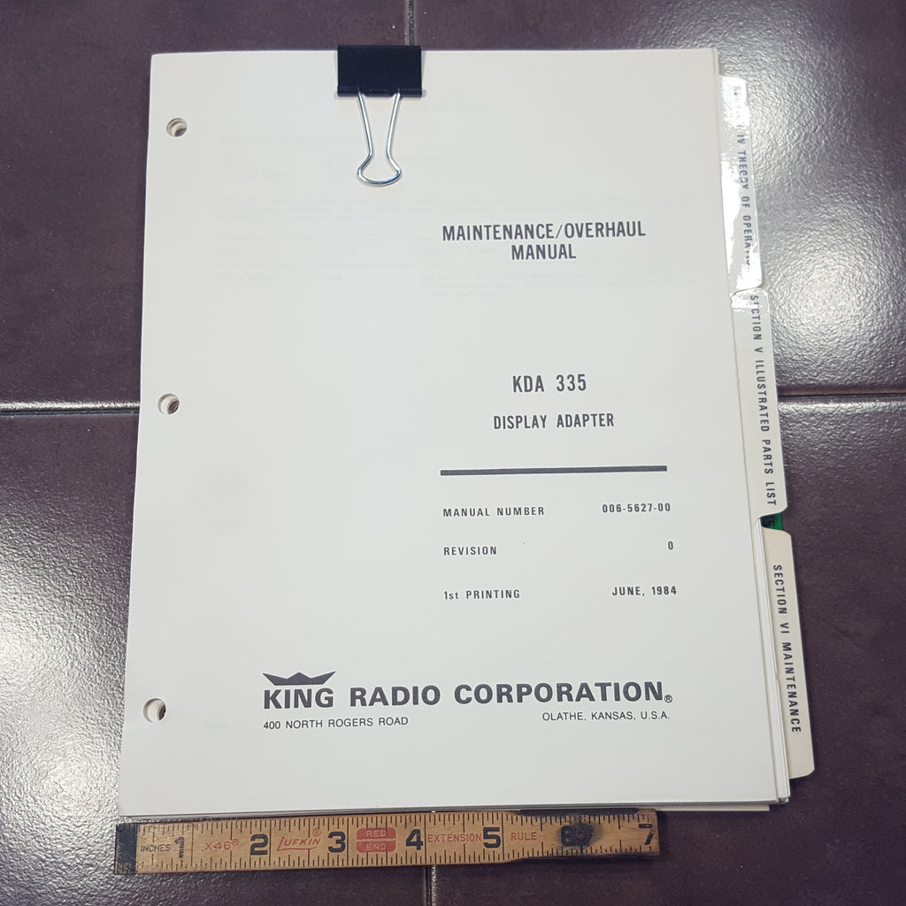 King KDA 335 Display Adapter Service Manual.