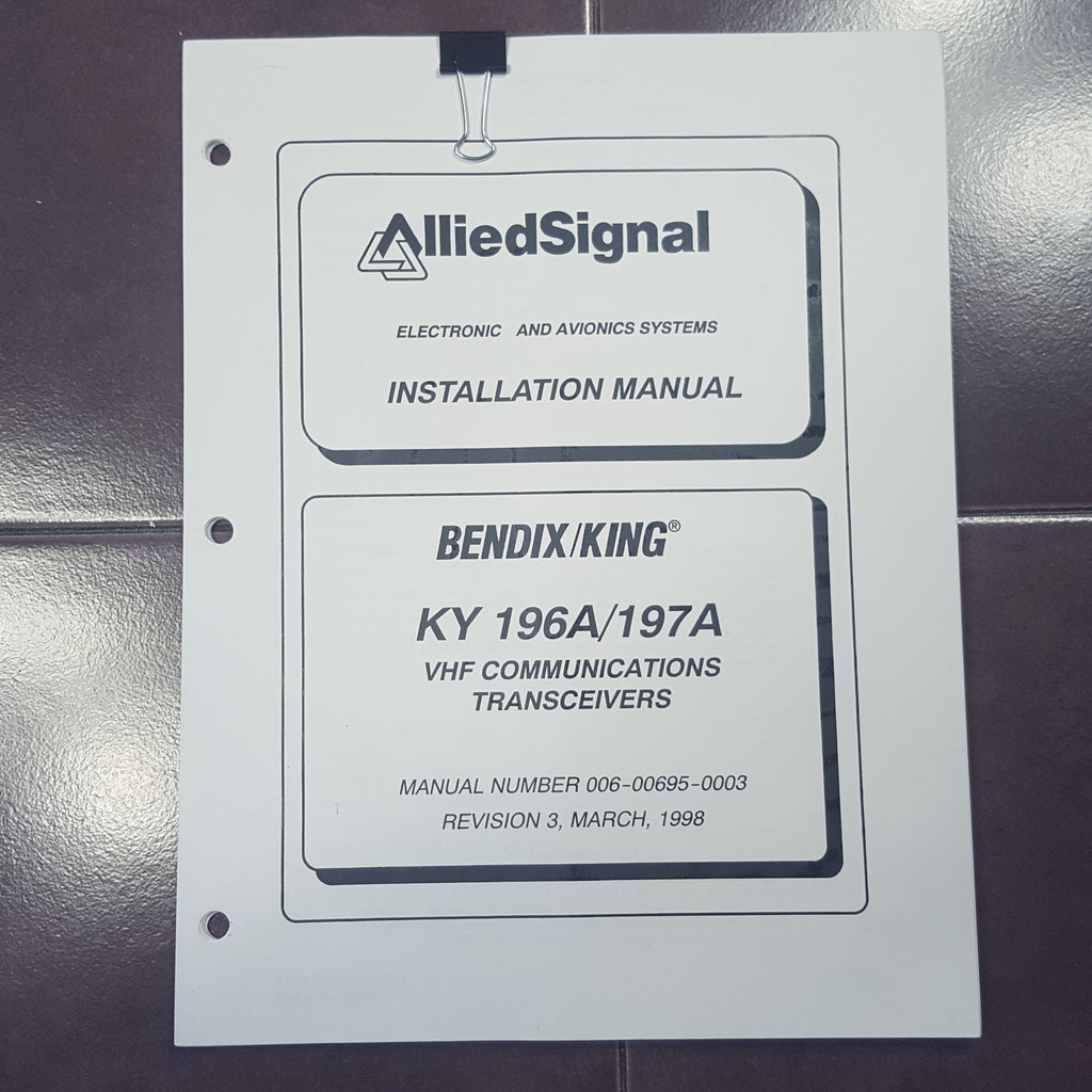 King KY-196A and KY-197A Install and Ops Manual.