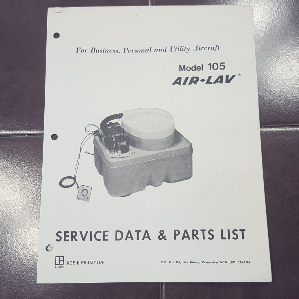 Koehler-Dayton Toilet Air-Lav 105 Service & Parts Manual.