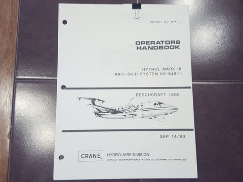 Crane Hytrol Mark III Anti-Skid System 00-845-1 Operators Handbook.