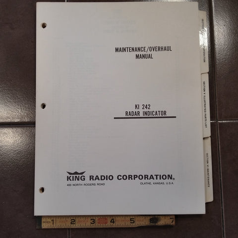 King KI 242 Radar Indicator Service manual, part of KWX 50, KWX 60 System.