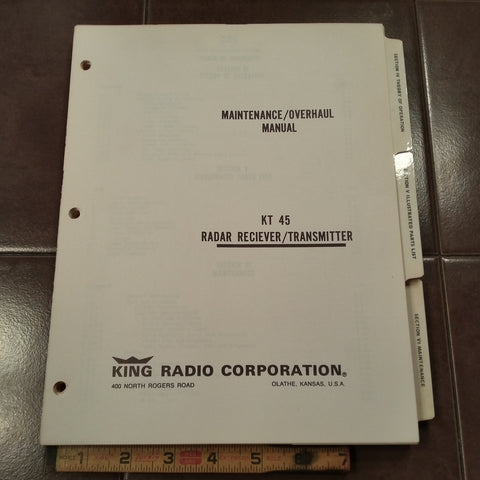 King KT 45 Radar RT Service manual, part of KWX 50, KWX-60 System.