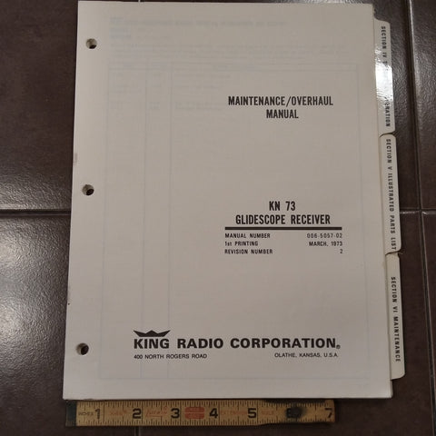 King KN 73 Glideslope Service Manual.