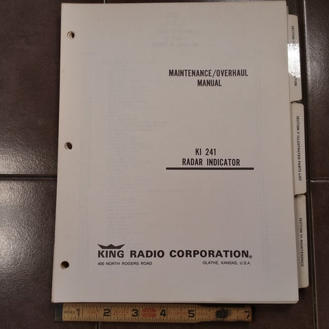 King KI 241 Radar Indicator Service manual, part of KWX 50, KWX-60 System.
