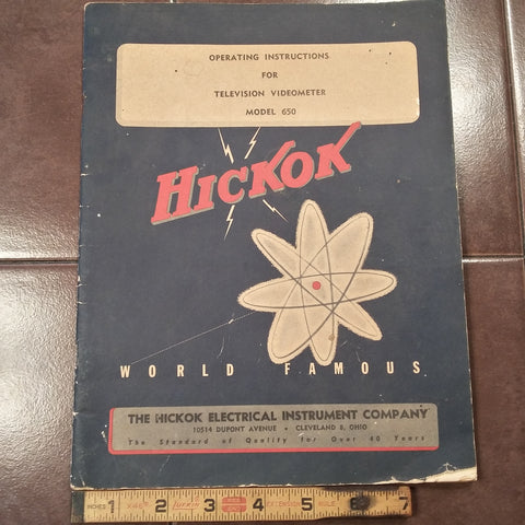 Hickok Videometer Model 650  Operating Manual.