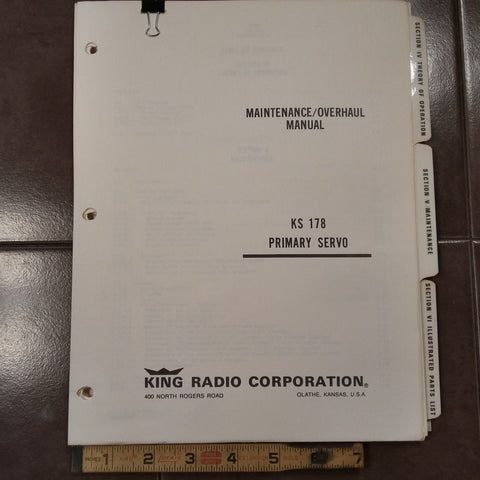 King KS 178 Primary Servo Service Manual.
