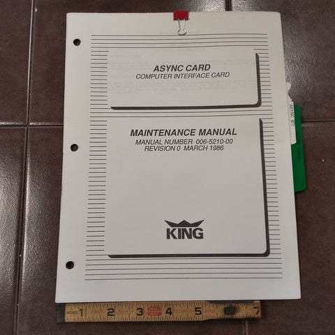 King ASYNC Computer Interface Card Maintenance Manual.
