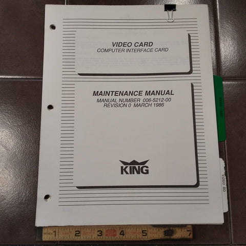 King VIDEO Computer Interface Card Maintenance Manual.