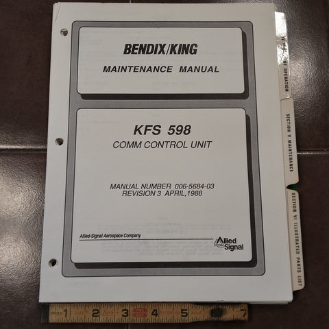 King KFS 598 Comm Control Maintenance Manual.