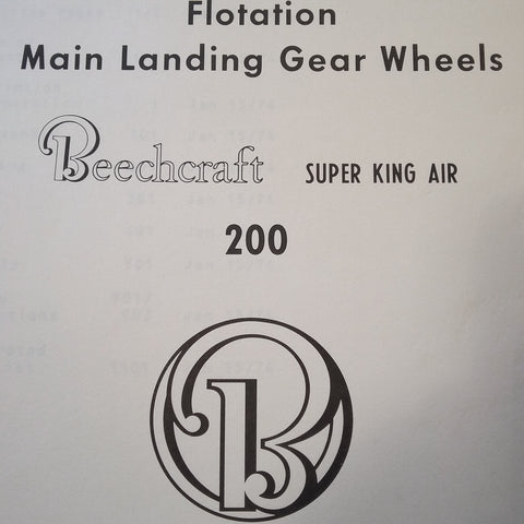 Goodyear Beechcraft Super King Air 200 Flotation Main Landing Gear Wheels Maintenance manual.
