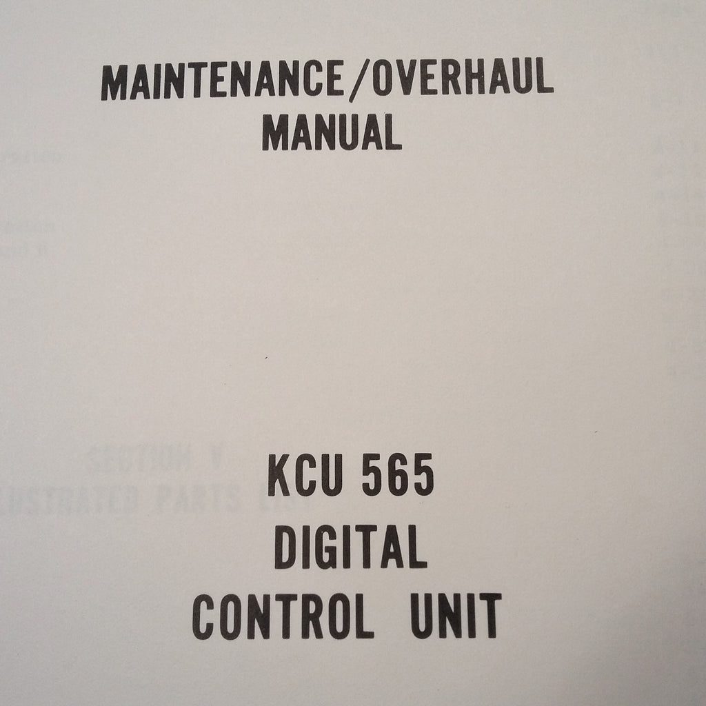 King KCU 565 Rnav Digital Control Service manual.
