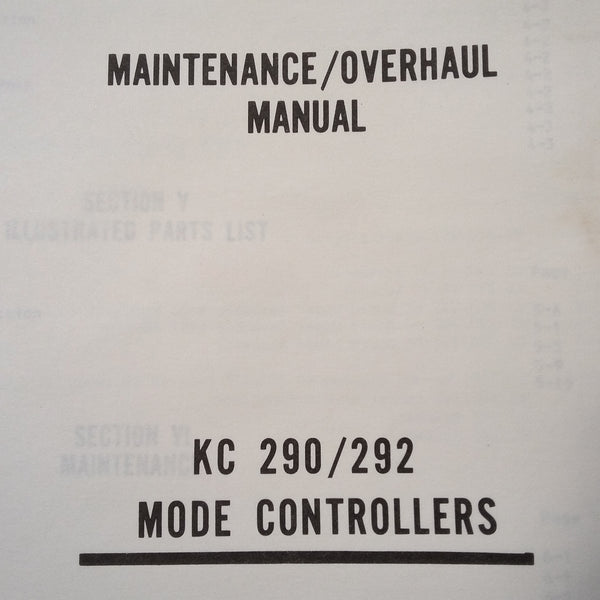 King KC 290 & KC 292 Mode Controllers Service Manual. – G's Plane Stuff