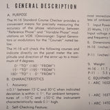 ARC TYPE H-16 VOR Standard Course Checker Instruction Manual.