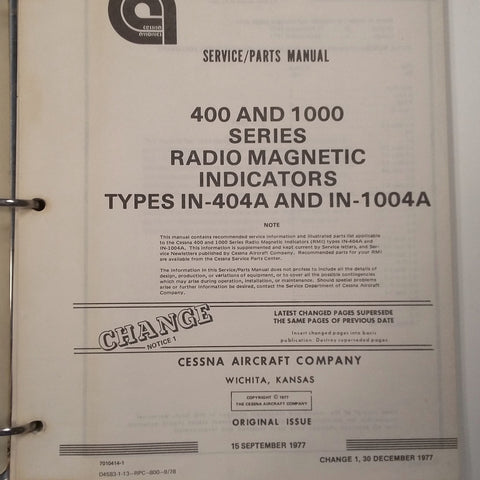 Cessna ARC IN-404A and IN-1004A Install, Service & Parts manual.