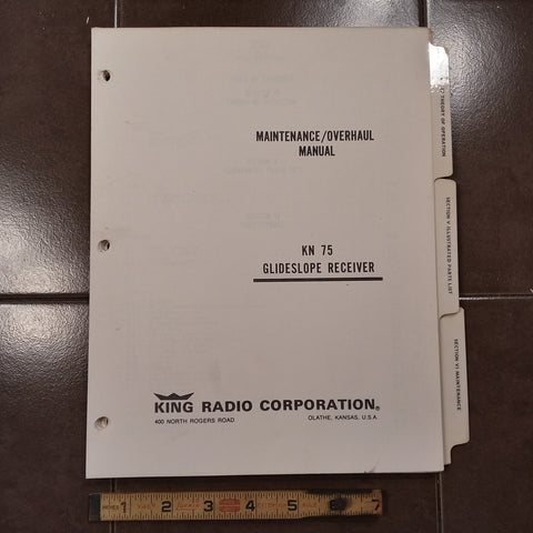 King KN 75 Glideslope Service manual.