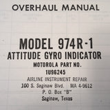 Motorola Model 974R-1 Attitude Gyro Overhaul Manual aka 1U96245.