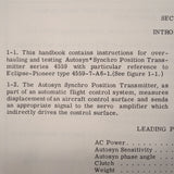 Bendix Pioneer Autosyn Synchro Position Transmitter 4559-7-A6-1 Overhaul Manual.  Circa 1957.