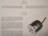 Bendix Pioneer Low Inertia Motors CK1000, CK2000 & CK3000 Overhaul Manual.  Circa 1950.