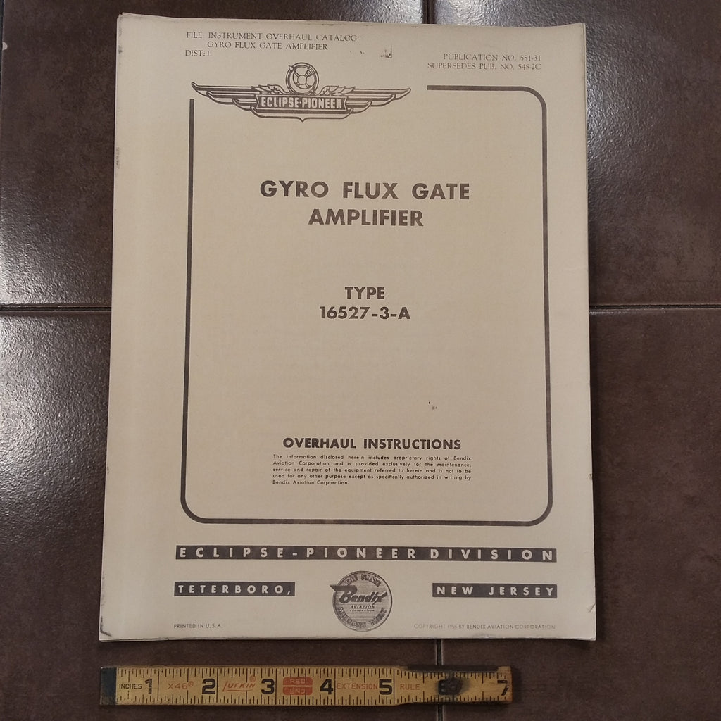 Eclipse-Pioneer Gyro Flux Gate Amp Type 16527-3-A Overhaul Manual.