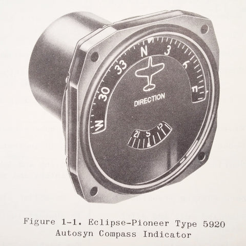Bendix Pioneer Autosyn Compass Indicator Type 5920 Overhaul Manual. Circa 1949.