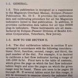 Bendix Pioneer Calibration Data Tables for Magnesyn Indicators Overhaul Manual.  Circa 1950.