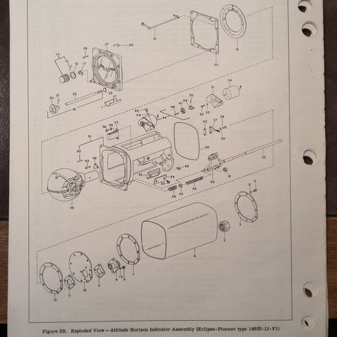 Pioneer J-8 , MF-2 Attitude Horizon Indicator & 14605 Vertical Gyro Parts Manual.