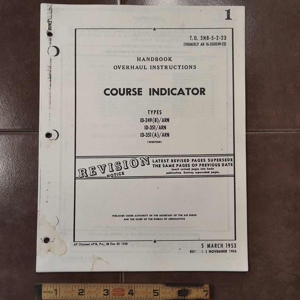 Weston Course Indicator ID-249/ARN, ID-351/ARN Overhaul Manual.