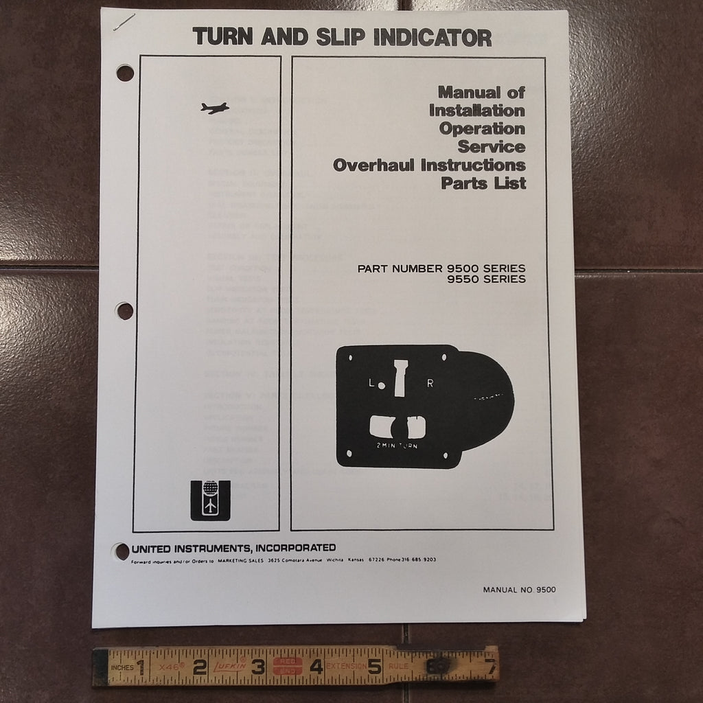 United Turn & Slip pn 9500 & 9550 Series Overhaul Parts Manual.