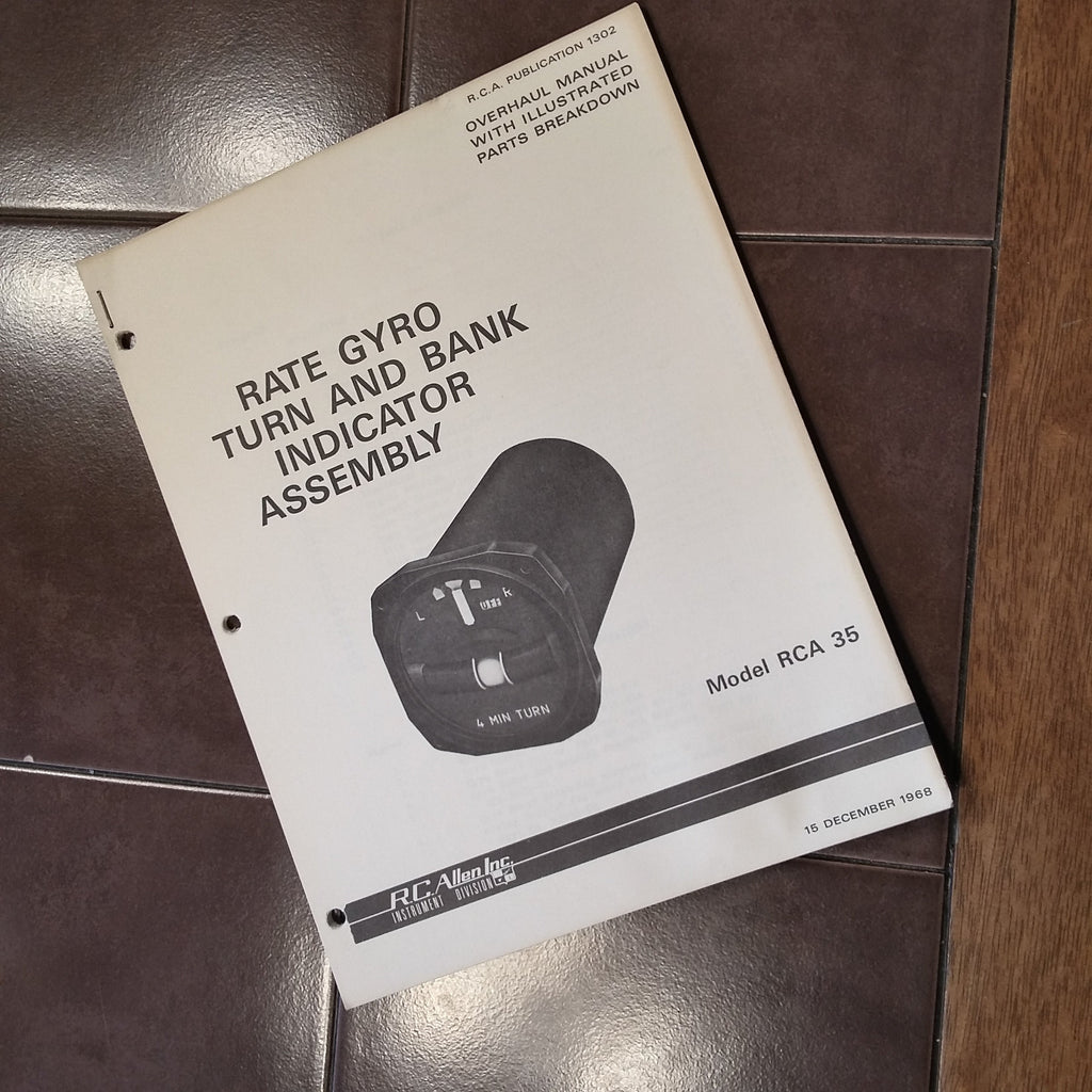 RCA 35 Rate Gyro Turn & Bank Overhaul Manual.