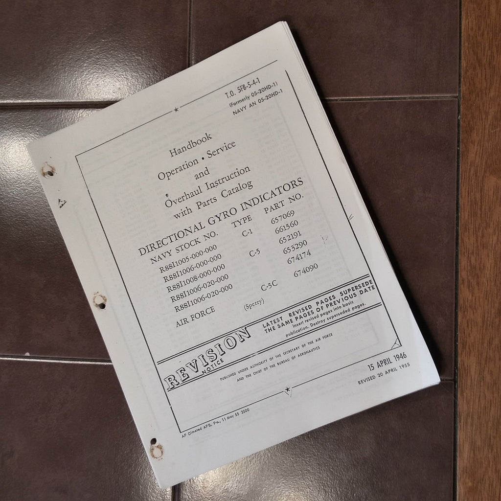 Sperry DG Indicators C-1, C-5 & C-5C, R88I series Overhaul Parts Manual.