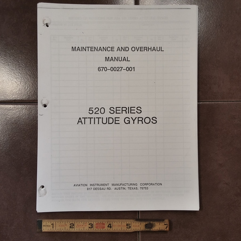 AIM 520 Series Attitude Gyros Indicators Service & Overhaul Manual.