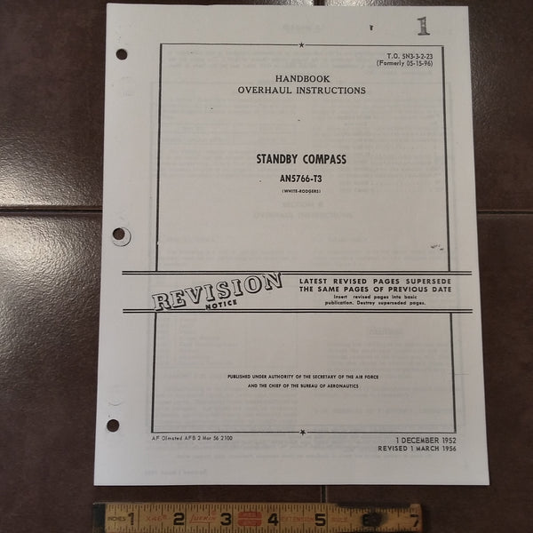 White-Rodgers Standby Compass AN5766-T3 Overhaul Handbook. Circa 1956 ...