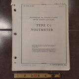 Westinghouse Type C-1 Voltmeter Service Parts Manual.