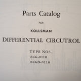 Kollsman Differential Circutrol Type 846-0110 & 846B-0110 Parts Catalog. Circa 1946.