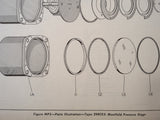 Kollsman Manifold Pressure Gauge Type 298CKX-( )-01 Parts Manual.  Circa 1946.