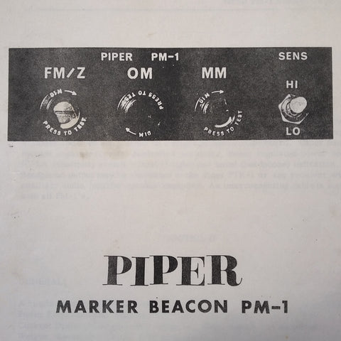 Piper PM-1 Marker Beacon Install & Service manual.