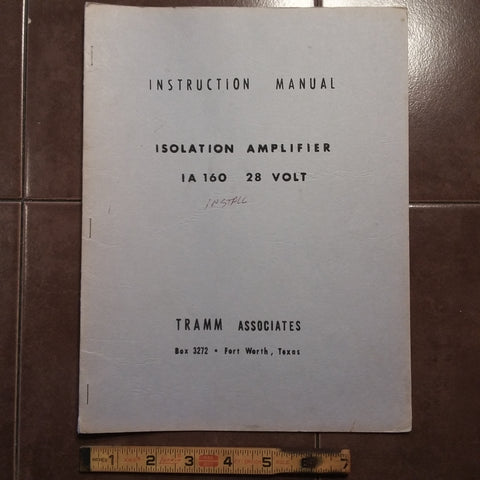 Tramm Audio Amp IA-160, 28 volt Install Manual.