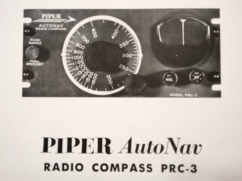 Piper PRC-3 AutoNav Radio Compass Install & Service manual.