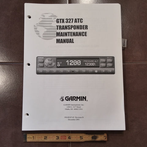 Garmin GTX 327 Transponder Maintenance Manual.