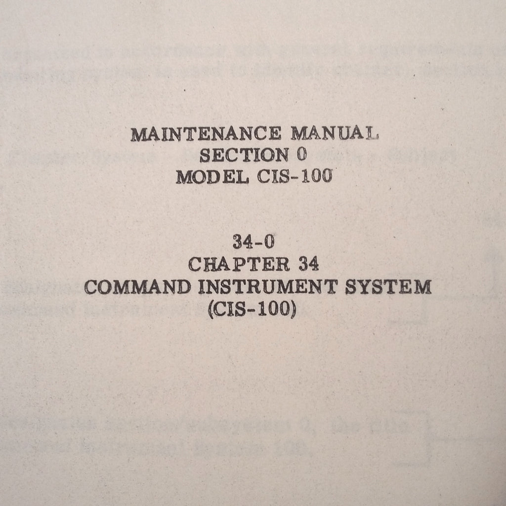 Lear CIS-100 Command Instrument System Operation & Maintenance Manuals, 2 Vols.