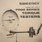 Sweeney Torsion Bar Type E, 7000 Torque Testers Operation & Parts Manual.