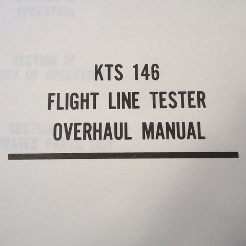King KTS 146 Flight Line Tester service manual.