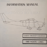 1980 Cessna U206G Stationair 6 Pilot's Information Manual.