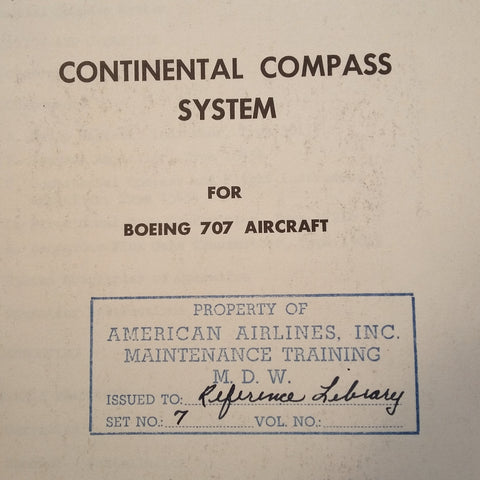 Eclipse-Pioneer Continental Compass System in Boeing 707 Maintenance Manual.