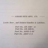 Adams Rite AR24B9, AR24B12, AR83-2-60, AR87-6-0 Door Locks, Handles & Latches Maintenance Instructions