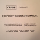 Lear Romec Centrifugal Fuel Boost Pump RR12670K & RR12670M Service Manual.