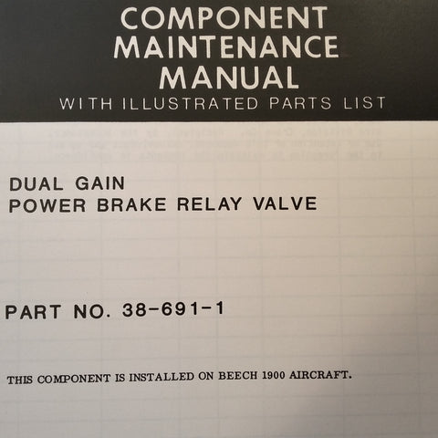 Crane Dual Gain Power Brake Relay Valve 38-691-1 Service Parts Manual.