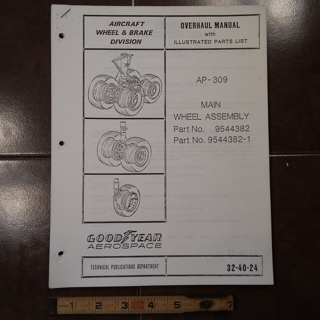 Goodyear Main Wheel 9544382 & 9544382-1 Overhaul Parts Manual.