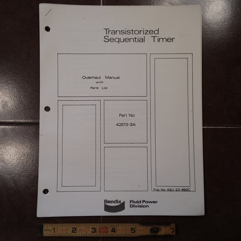 Bendix Sequential Timer 42E13-3A Overhaul Parts Manual.